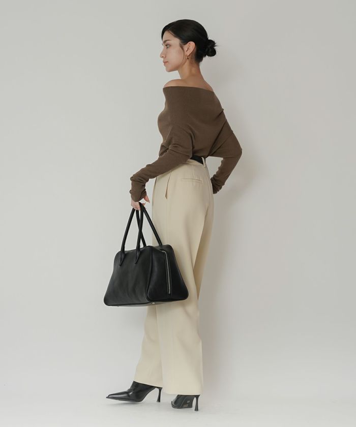 リブニット オフショル ワンショル 2WAY デート ディナー モテニット 伸縮性 KINO THE KEI