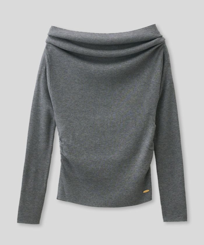 リブニット オフショル ワンショル 2WAY デート ディナー モテニット 伸縮性 KINO THE KEI