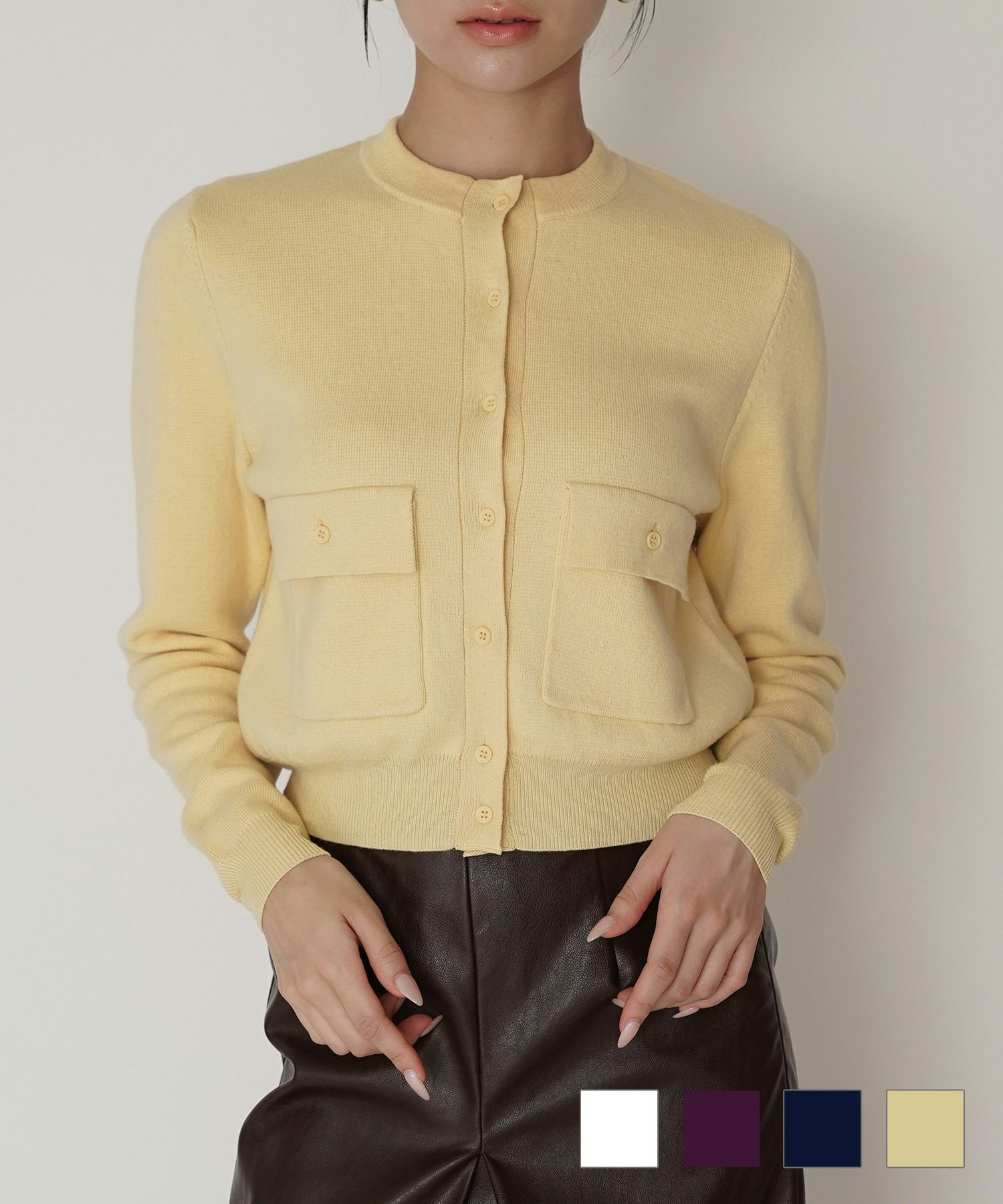 フラップ ポケット ニット カーディガン KINO THE KEI