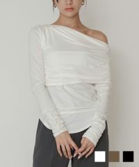 2WAY ドレープ アシンメトリー ヘム プルオーバー ( セットアップ可