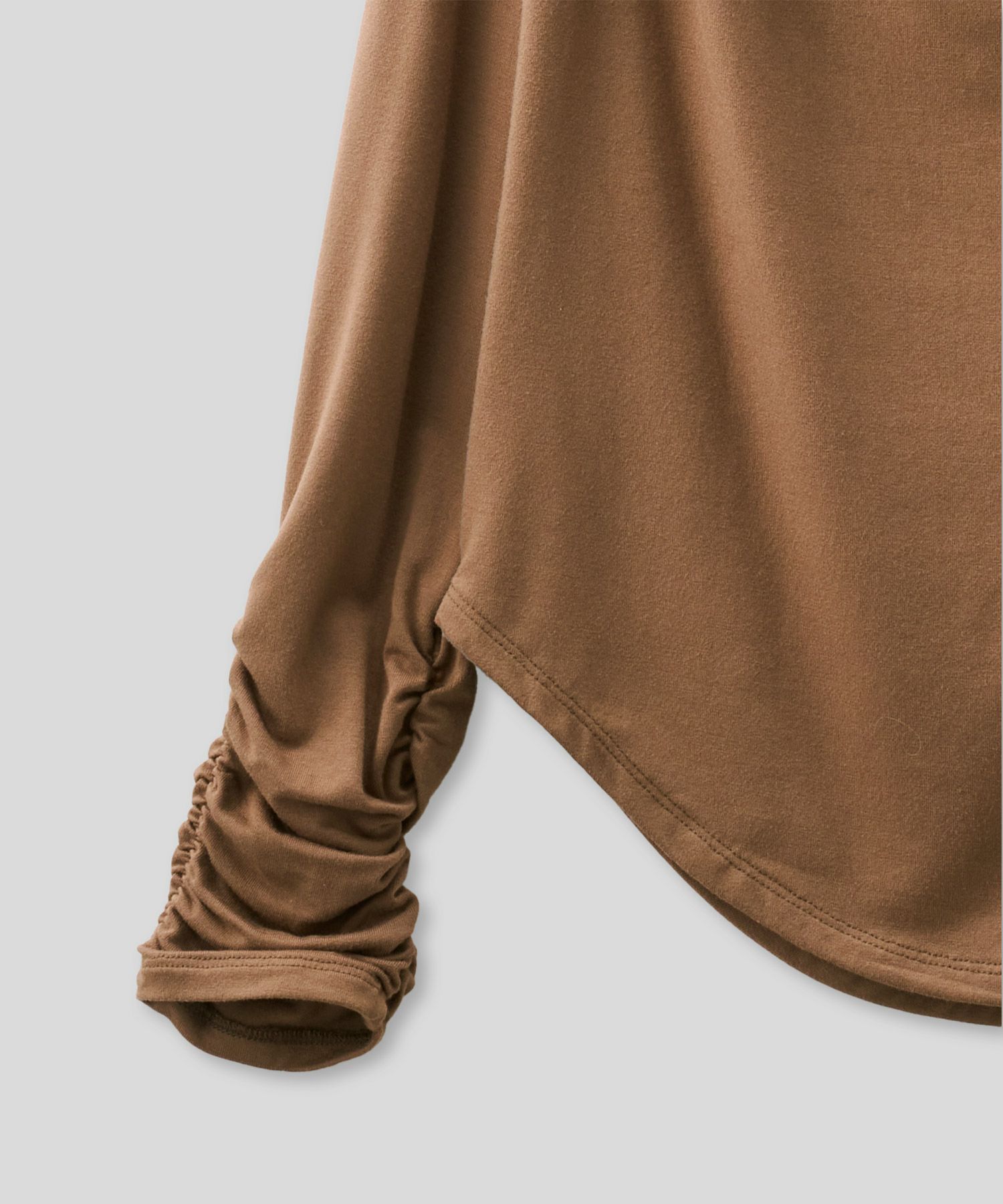 ワンショル オフショル ドレープ お仕事 オフィス アシンメトリー ロンT タイトTシャツ KINO THE KEI