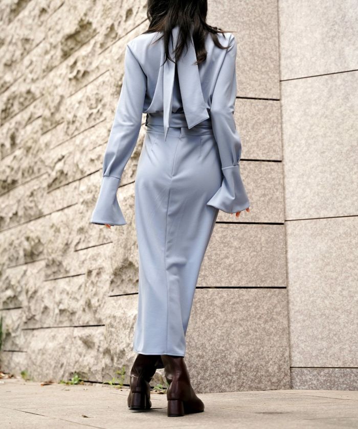 ディナー パーティー セットアップ エレガント タイトスカート ベルト付 ラップスカート KINO THE KEI