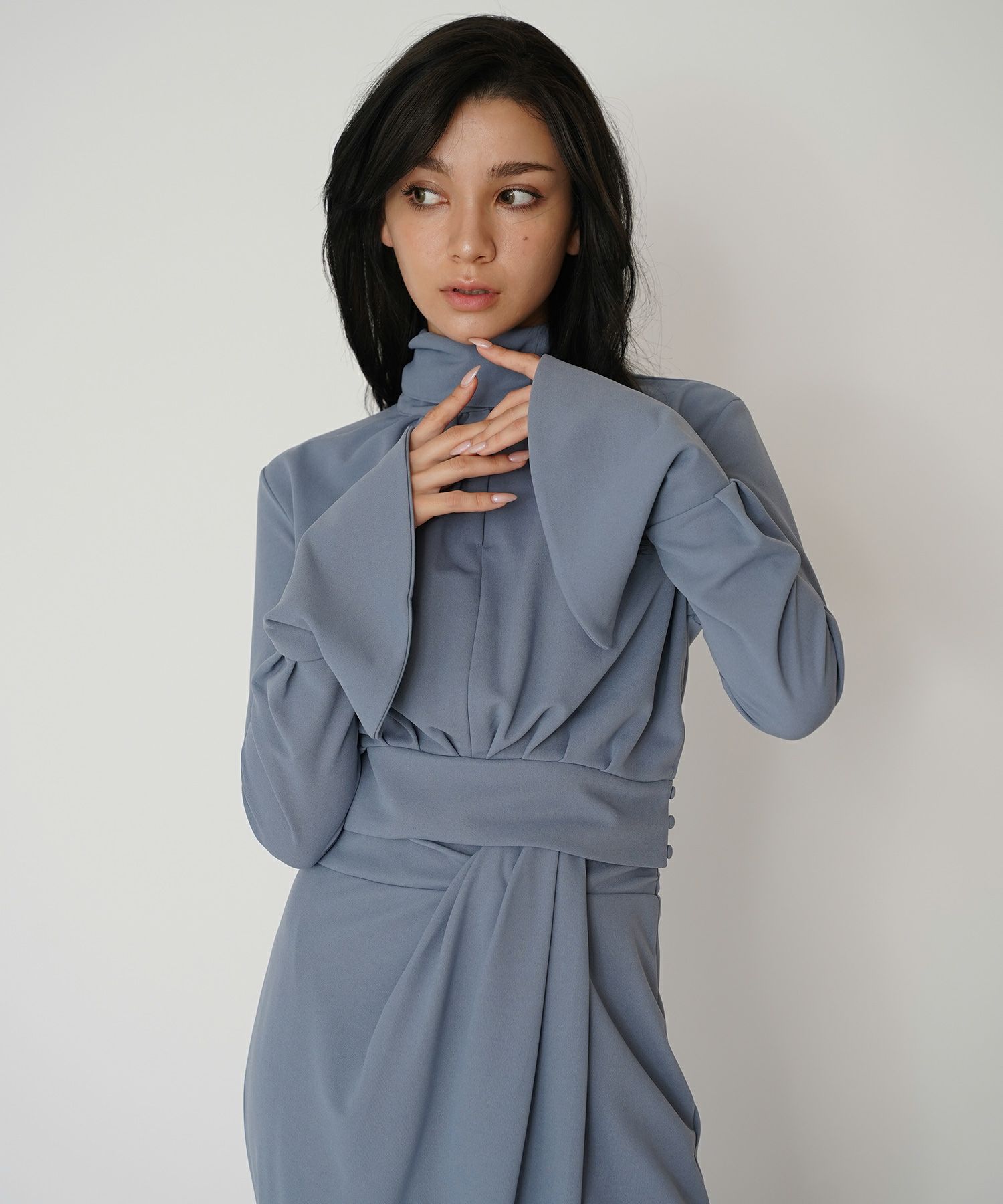 ディナー パーティー セットアップ エレガント タイトスカート ベルト付 ラップスカート KINO THE KEI