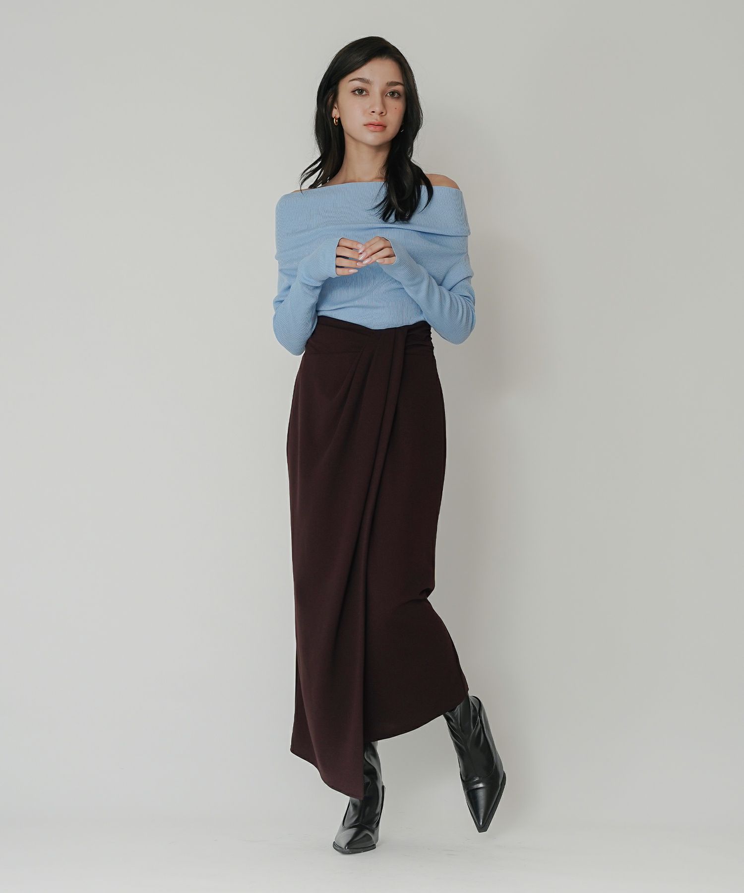 ディナー パーティー セットアップ エレガント タイトスカート ベルト付 ラップスカート KINO THE KEI