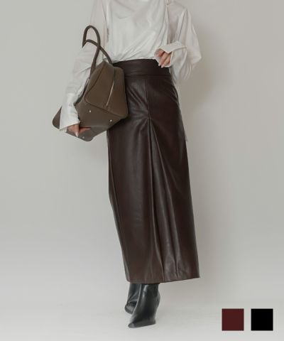 レザー ナロー スカート KINO THE KEI 全2色｜ktk631-0132【2