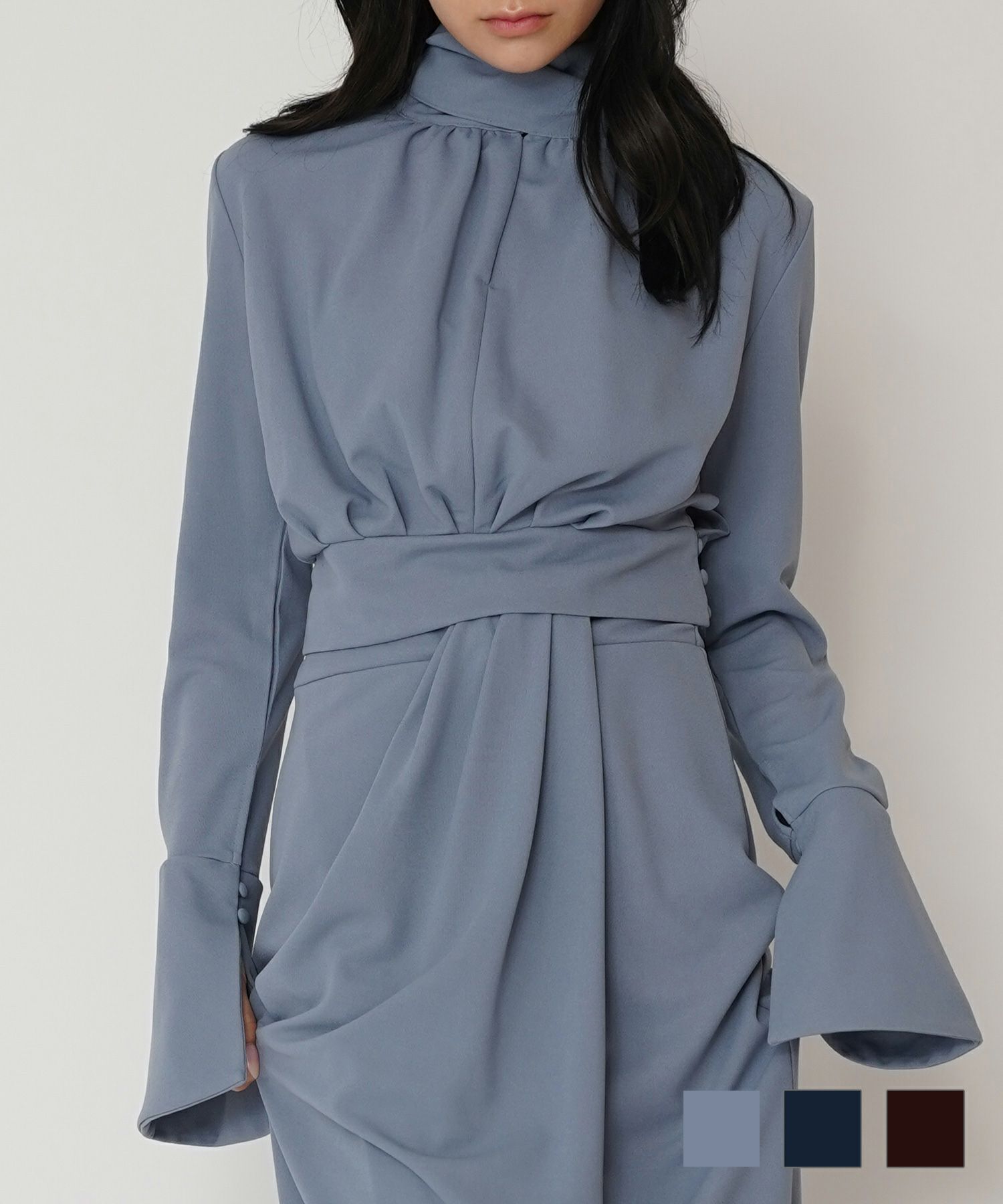 クロス ネック ボウタイ ブラウス ( セットアップ可 ）KINO THE KEI