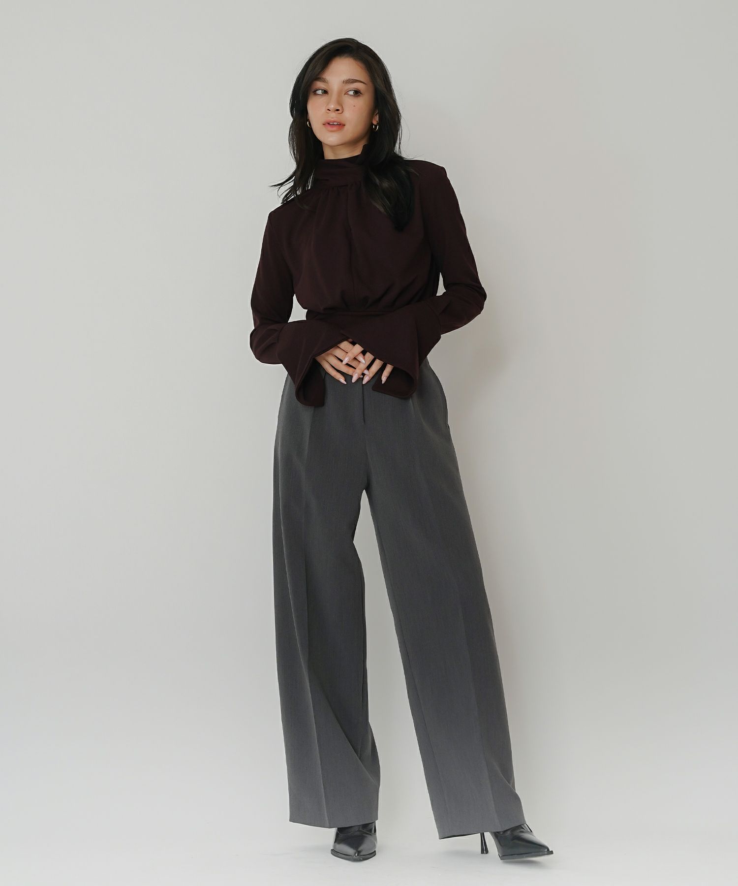 ディナー パーティー ブラウス トップス ボウタイリボン 変形 セットアップ エレガント 2way KINO THE KEI