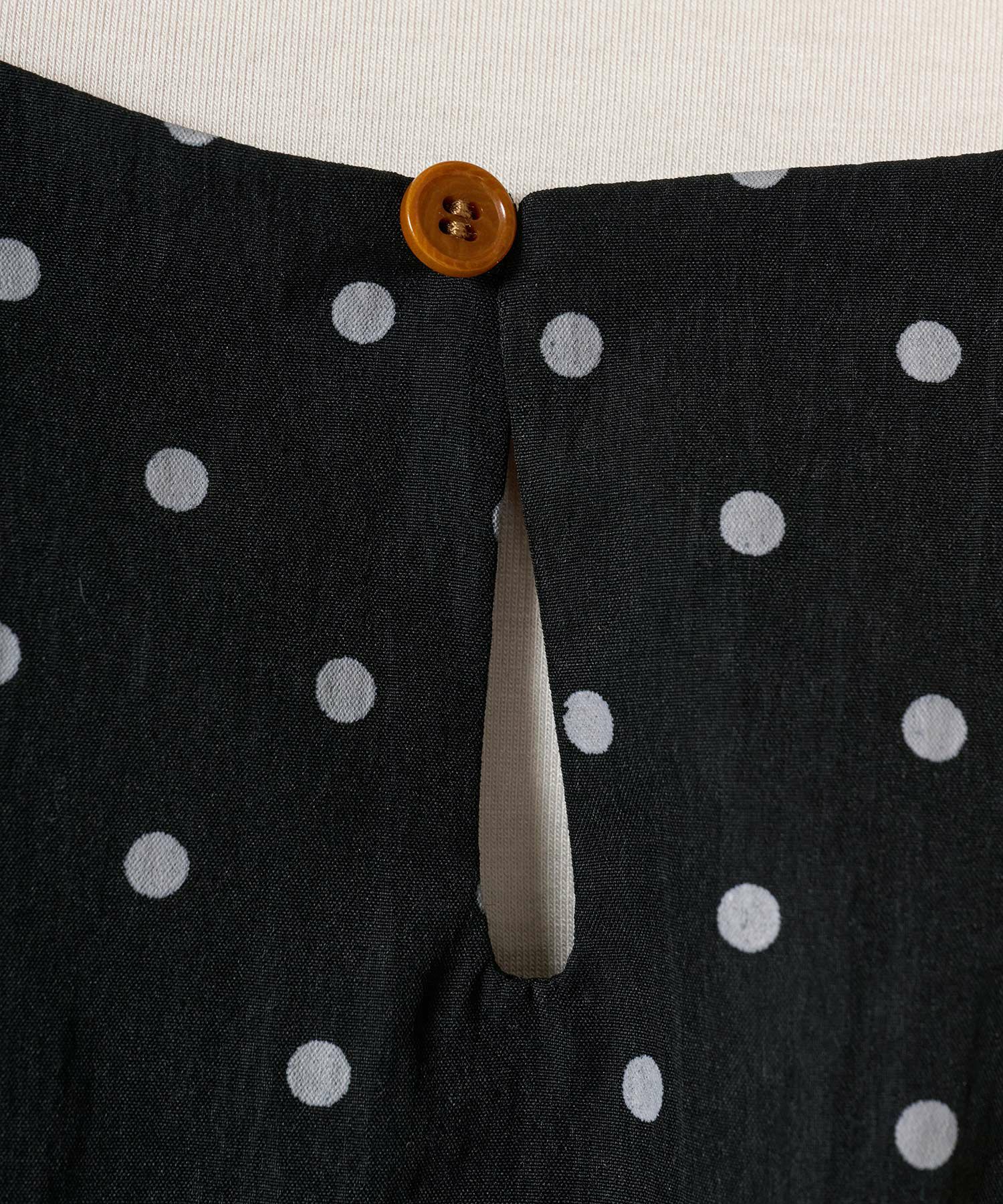 ドット/ジャンスカ/ワンピース/ブラック