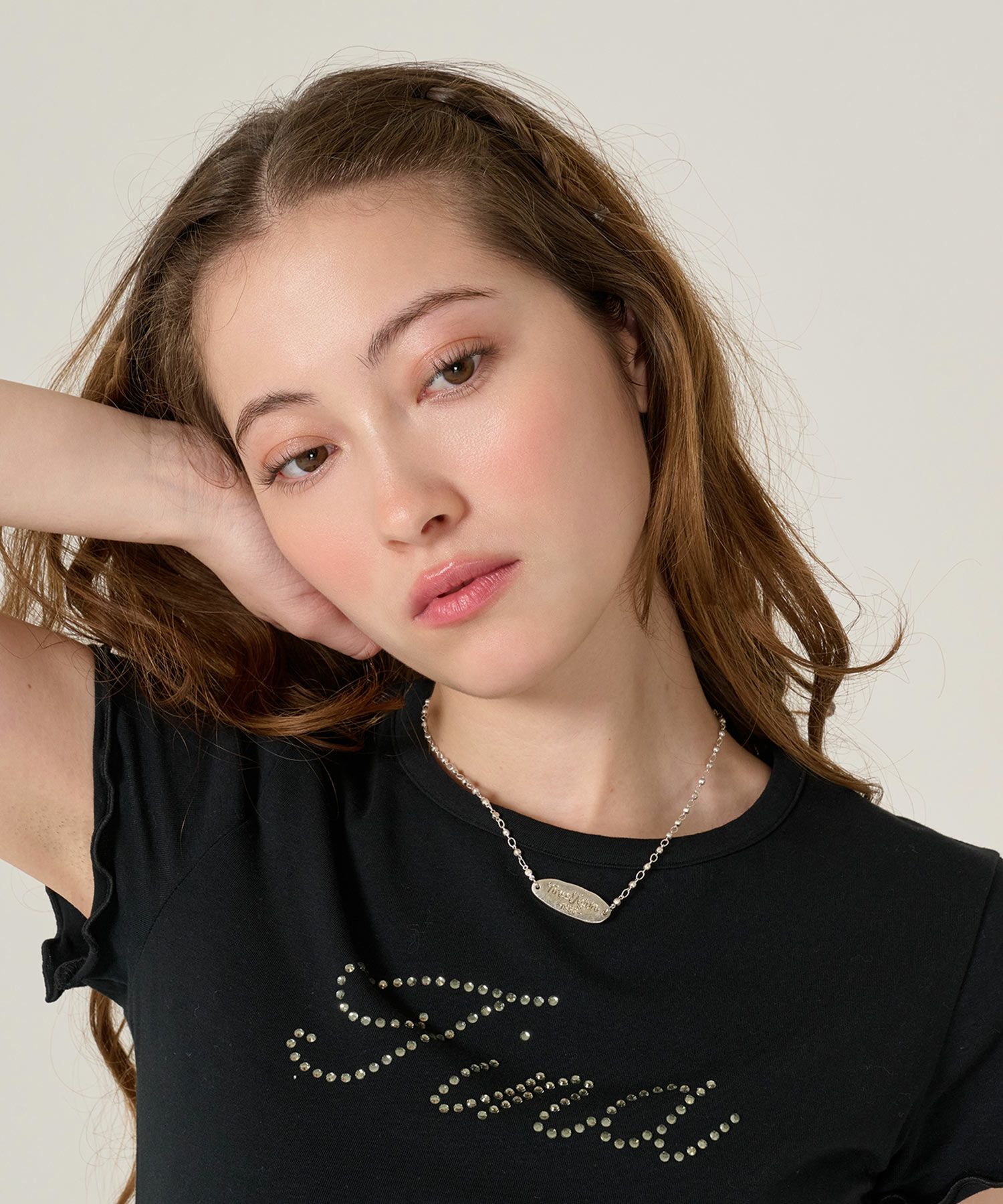 2/下旬頃発送予定！刻印入り プレートネックレス TINA：JOJUN 全1色