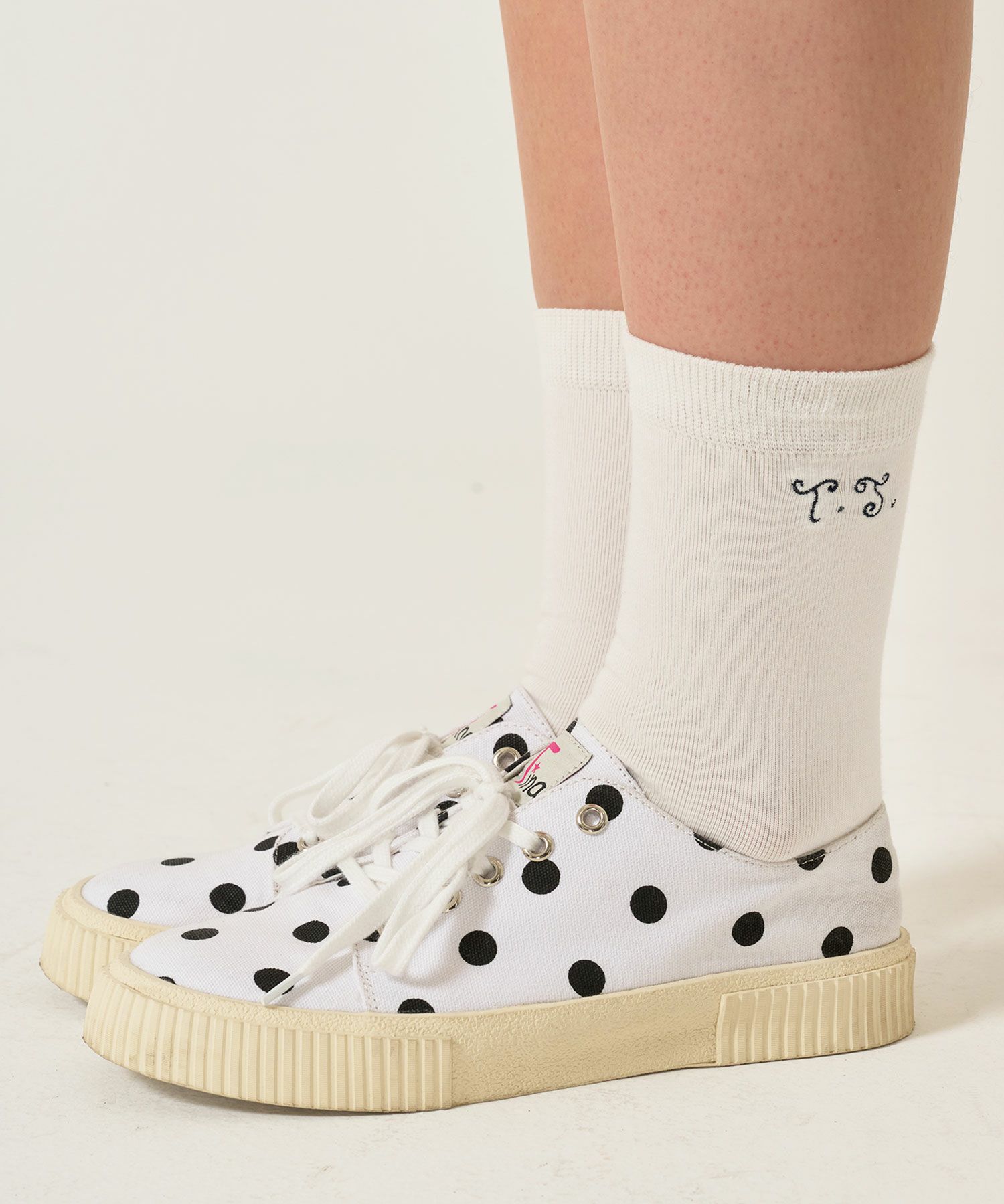 刺繍/ソックス/ポニー/白靴下