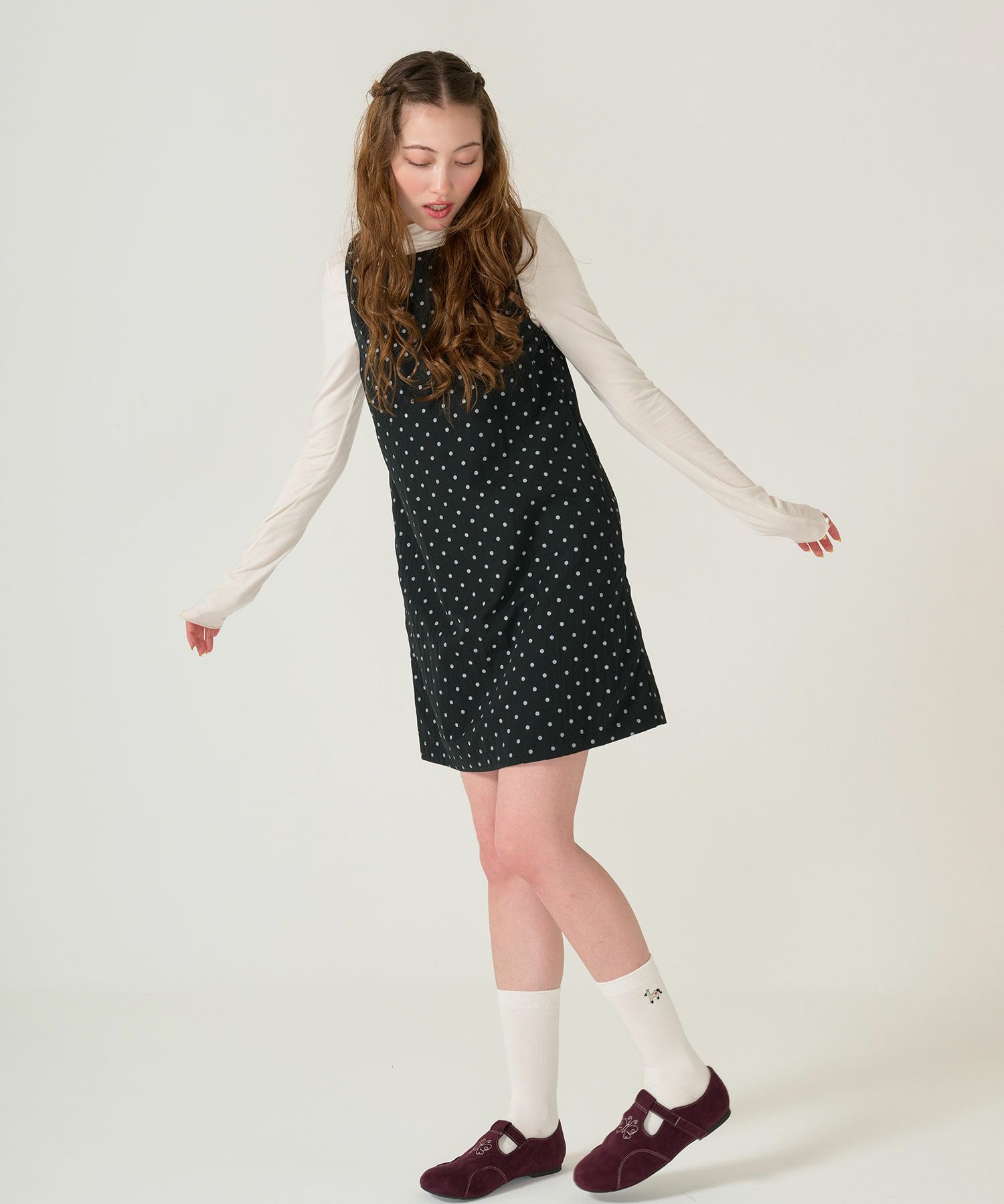 刺繍/ソックス/ポニー/白靴下