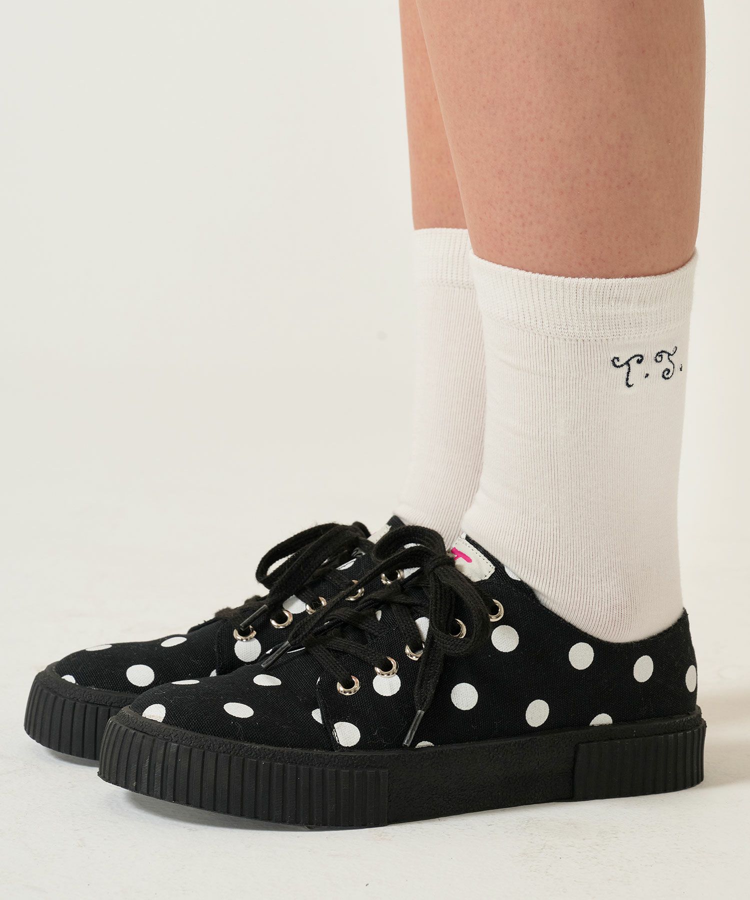 刺繍/ソックス/ポニー/白靴下