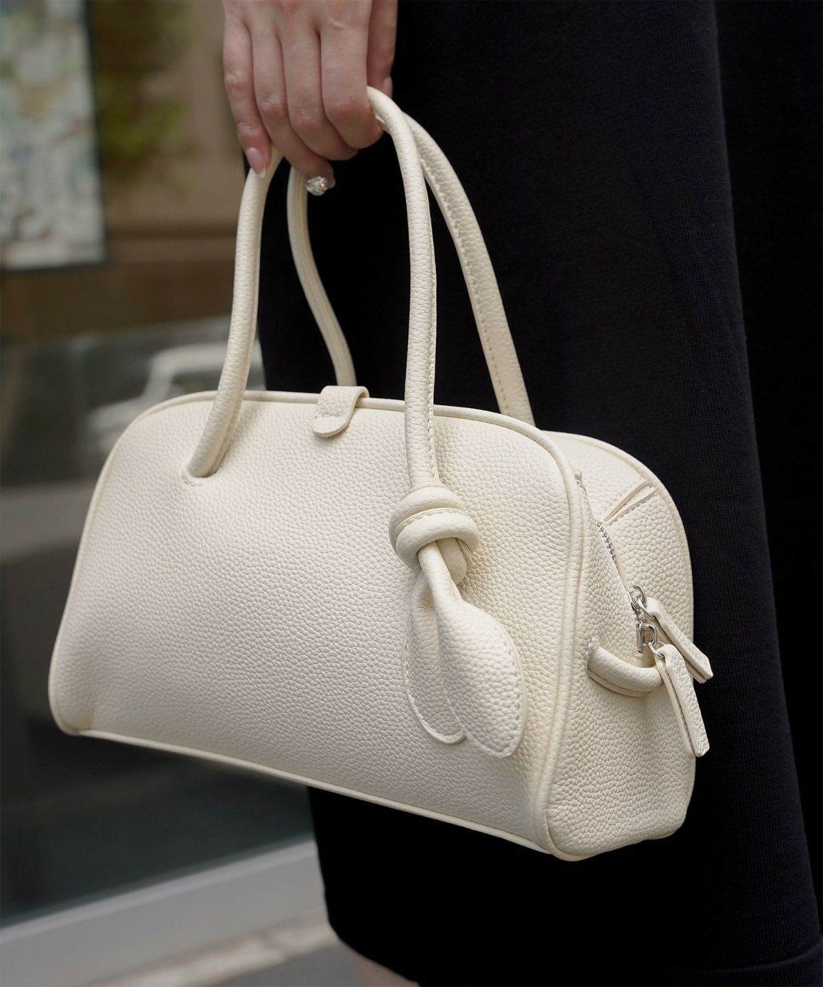 レディース バッグ きれいめ カジュアル ボストンバッグ 合皮 アイボリー/ピンク/ブラウン/ブラック/フリー