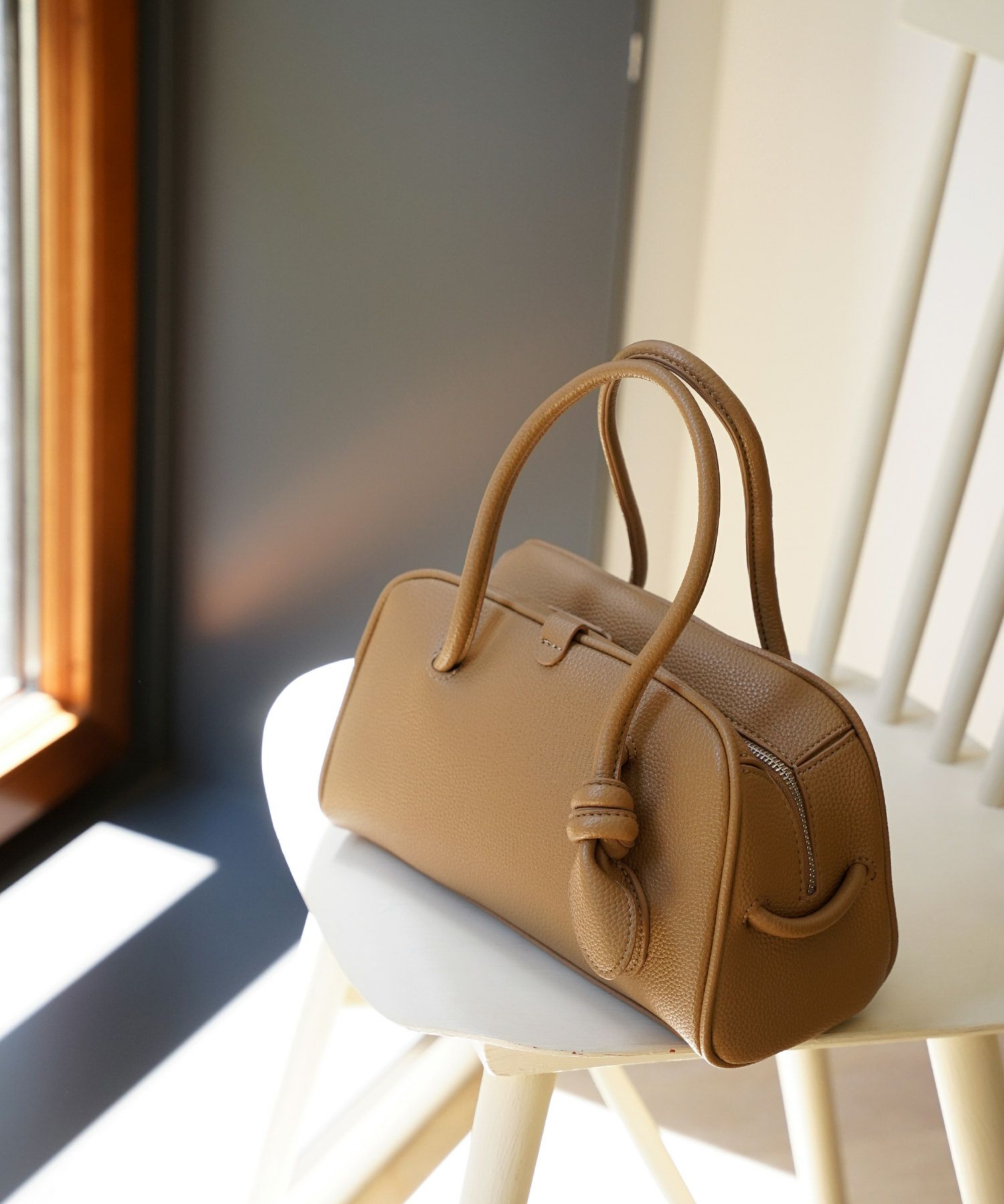 レディース バッグ きれいめ カジュアル ボストンバッグ 合皮 アイボリー/ピンク/ブラウン/ブラック/フリー