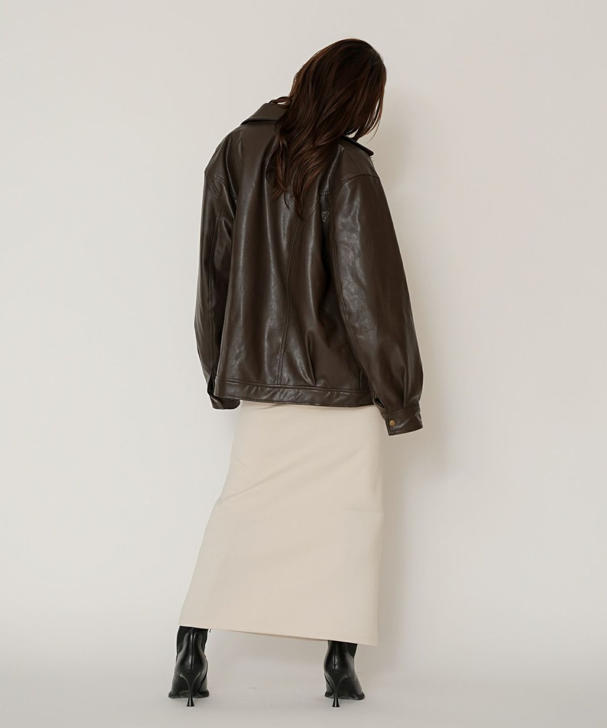 古着 ヴィンテージ ボア ライダース バイカーズブルゾン ユニセックス メンズライク ボーイッシュ 韓国風 綺麗め 細見え カジュアル KINO THE KEI