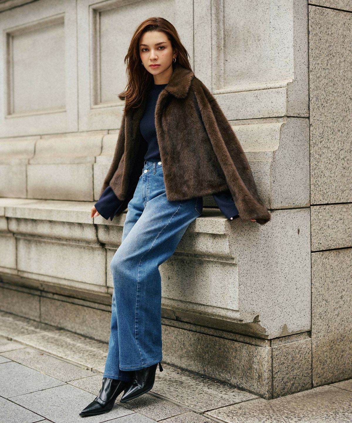 大人かわいい 上品 ディナー デート コンパクト クロップド丈 ファーコート 軽い 韓国風 綺麗め 細見え カジュアル KINO THE KEI