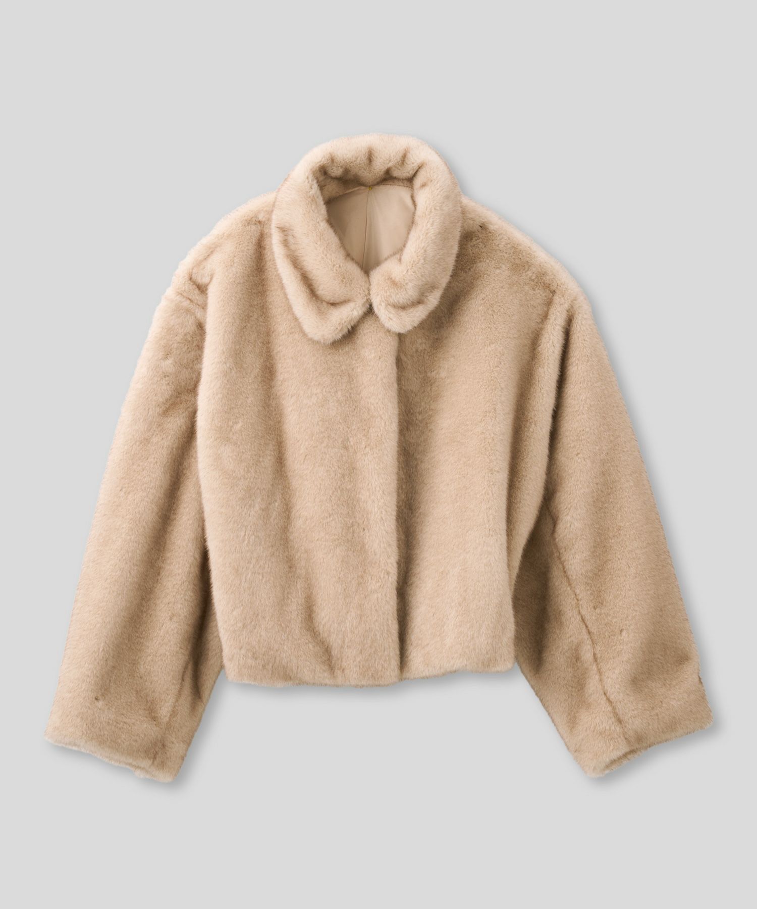 大人かわいい 上品 ディナー デート コンパクト クロップド丈 ファーコート 軽い 韓国風 綺麗め 細見え カジュアル KINO THE KEI