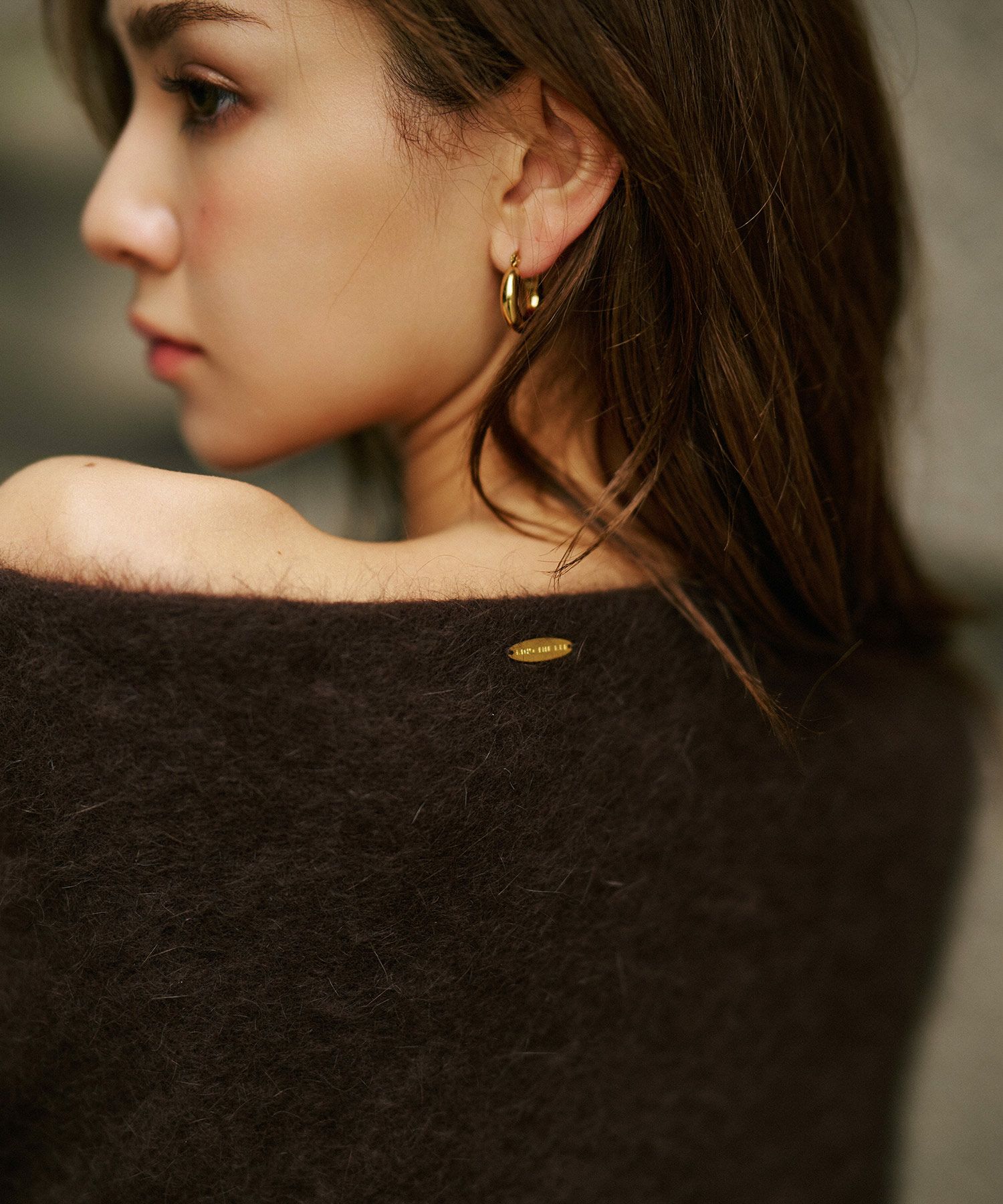 モヘア ラクーン オフショルニット ふんわりニット 女性らしい モテニット 韓国風 綺麗め 細見え カジュアル KINO THE KEI