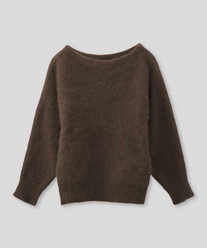 モヘア ラクーン オフショルニット ふんわりニット 女性らしい モテニット 韓国風 綺麗め 細見え カジュアル KINO THE KEI