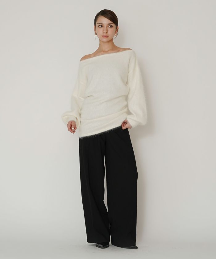 アンゴラ ファー オフショル ミニ ワンピース KINO THE KEI