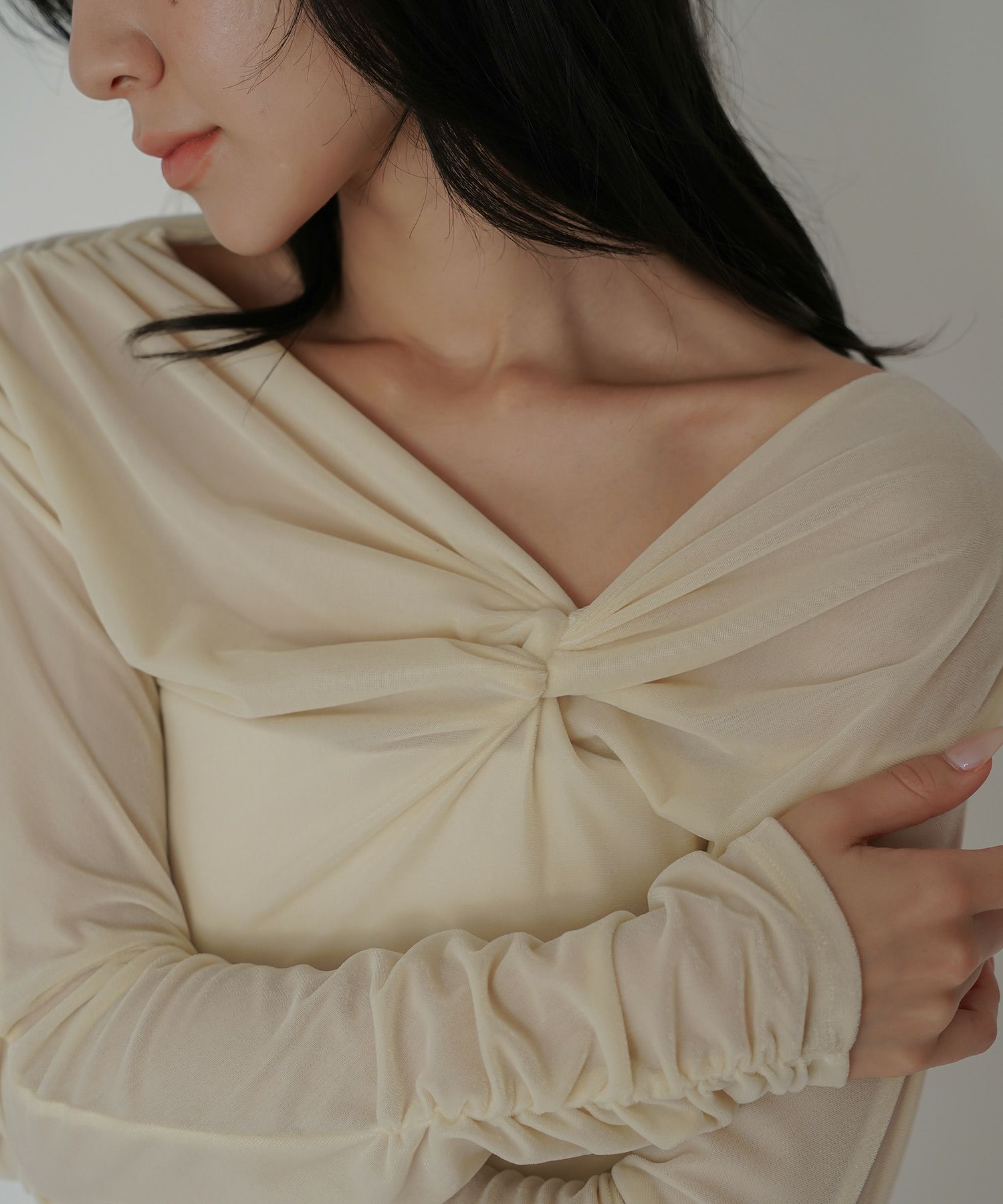 NewYear-SALE シアー ベロア ツイスト 3WAY トップス KINO THE KEI 全2