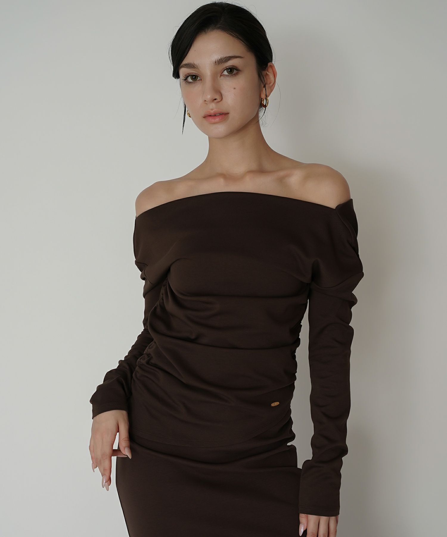 2WAY ドレープ アシンメトリー ヘム プルオーバー ( セットアップ可