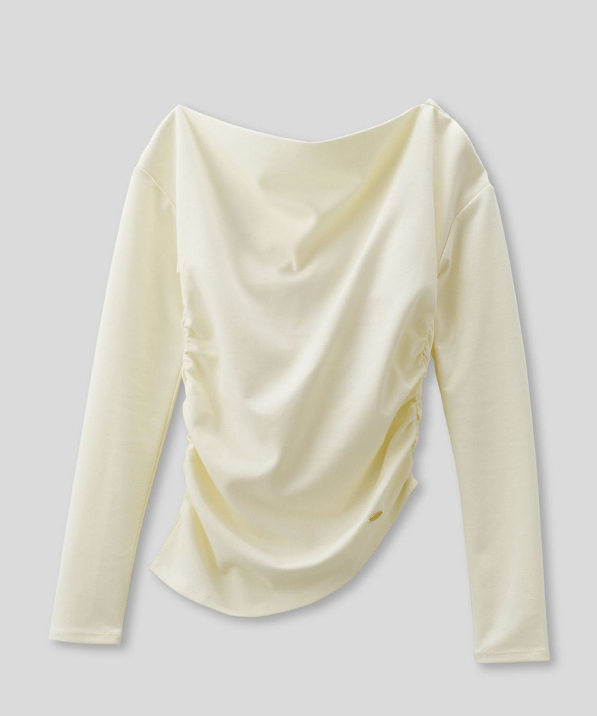 カットソー セットアップ オフショルトップス ドレープ タイトトップス 韓国風 綺麗め 細見え カジュアル KINO THE KEI