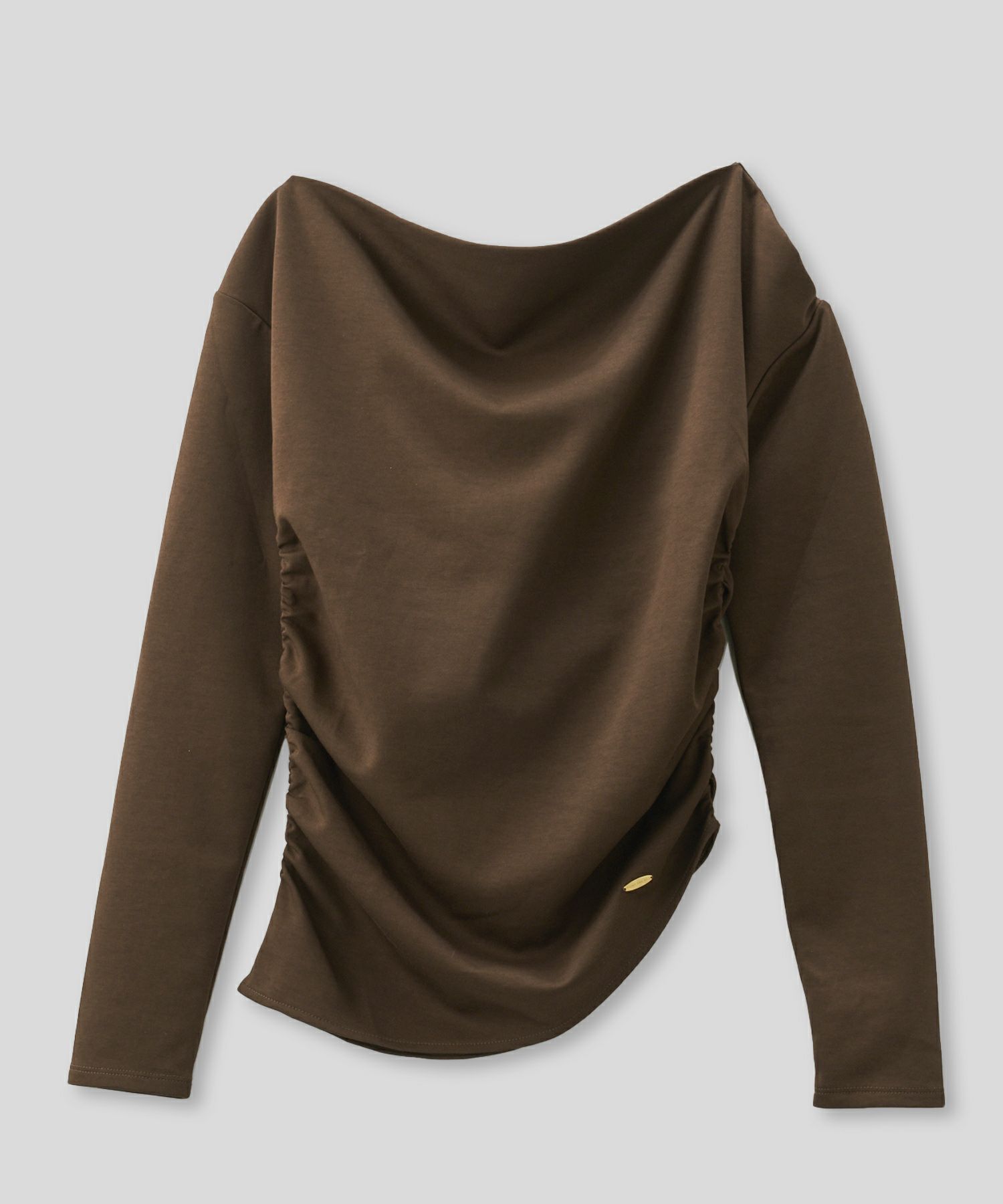 カットソー セットアップ オフショルトップス ドレープ タイトトップス 韓国風 綺麗め 細見え カジュアル KINO THE KEI