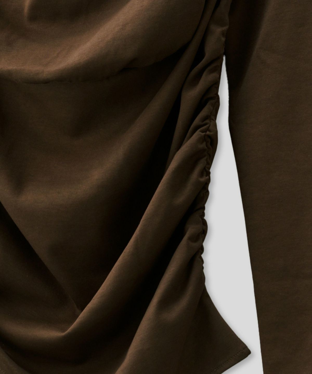 カットソー セットアップ オフショルトップス ドレープ タイトトップス 韓国風 綺麗め 細見え カジュアル KINO THE KEI