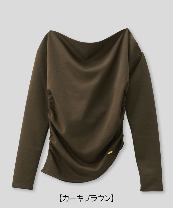 12/中旬～下旬頃発送予定！2WAY ドレープ アシンメトリー ヘム プル