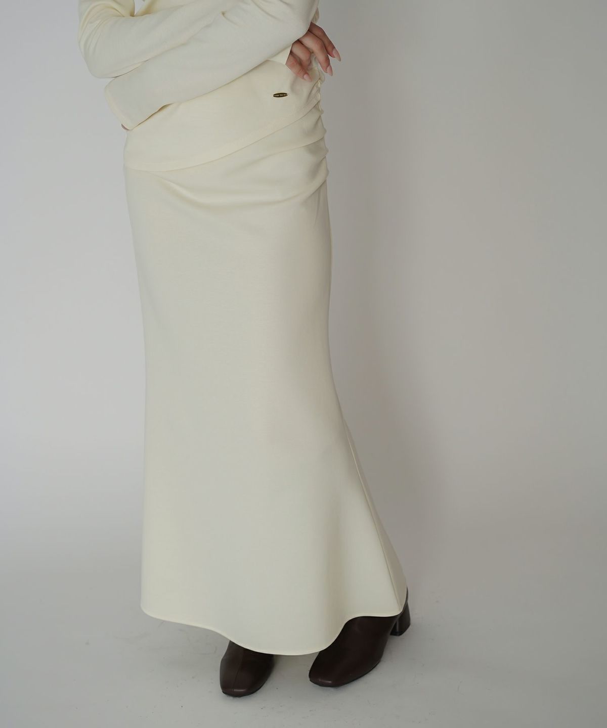 カットソー セットアップ マーメイドスカート ロングスカート ドレープ タイトスカート 韓国風 綺麗め 細見え カジュアル KINO THE KEI