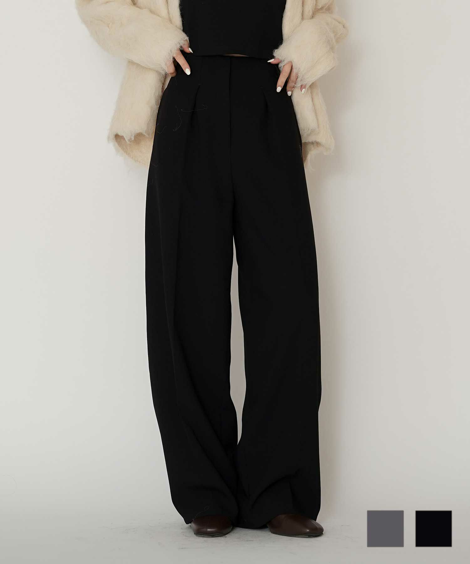 フロントタック ハイウエスト オーバルパンツ KINO THE KEI