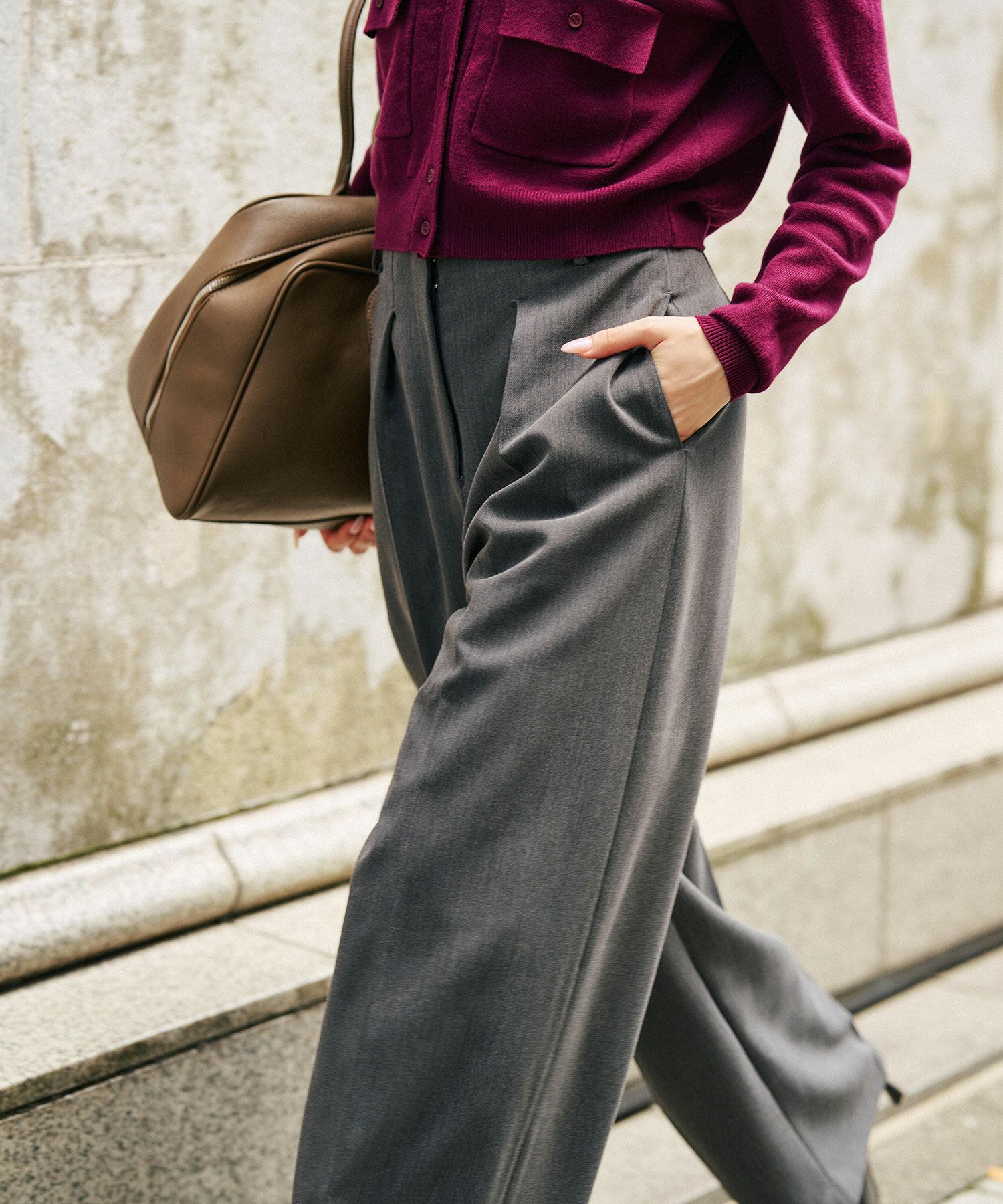 オフィス スラックス ワイドパンツ セミワイド フォーマル 万能 感動 着回し 韓国風 綺麗め 細見え カジュアル KINO THE KEI