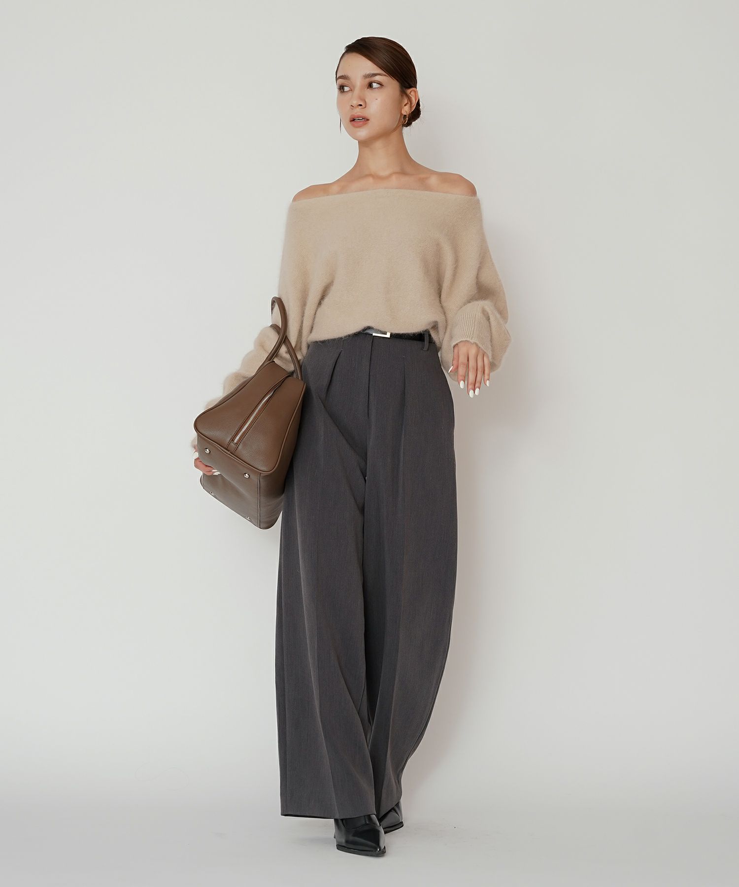 オフィス スラックス ワイドパンツ セミワイド フォーマル 万能 感動 着回し 韓国風 綺麗め 細見え カジュアル KINO THE KEI