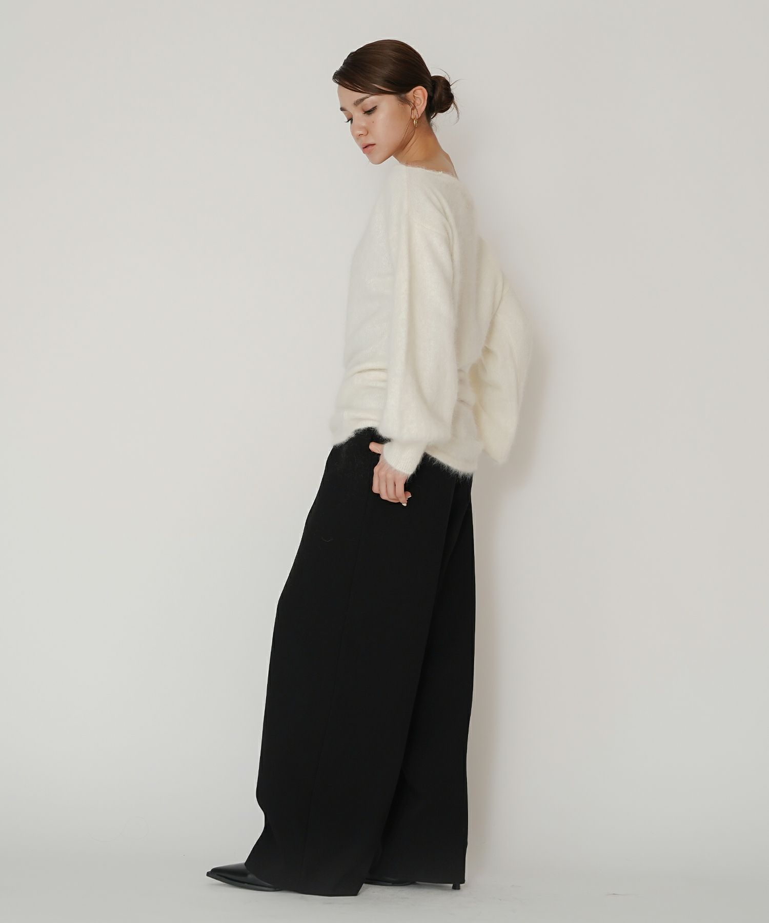 オフィス スラックス ワイドパンツ セミワイド フォーマル 万能 感動 着回し 韓国風 綺麗め 細見え カジュアル KINO THE KEI