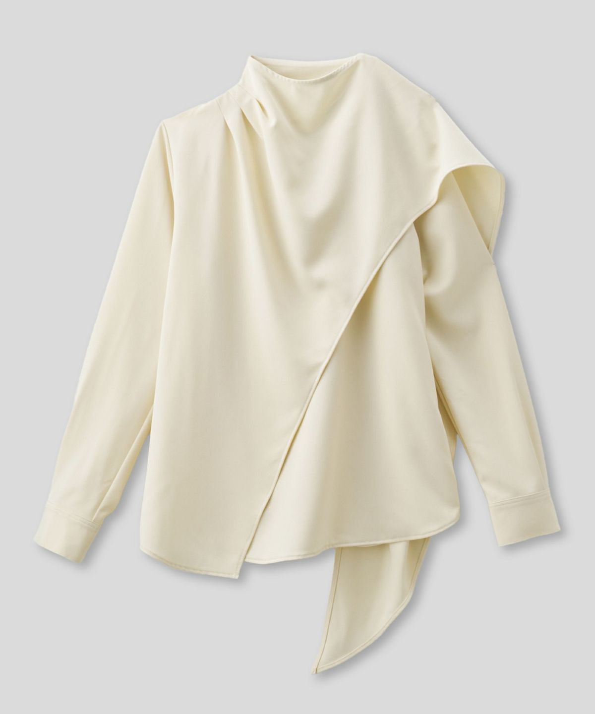 フレアシルエット お仕事 オフィス ディナー フォーマル ドレープ モード 変形シャツ  韓国風 綺麗め 細見え カジュアル KINO THE KEI