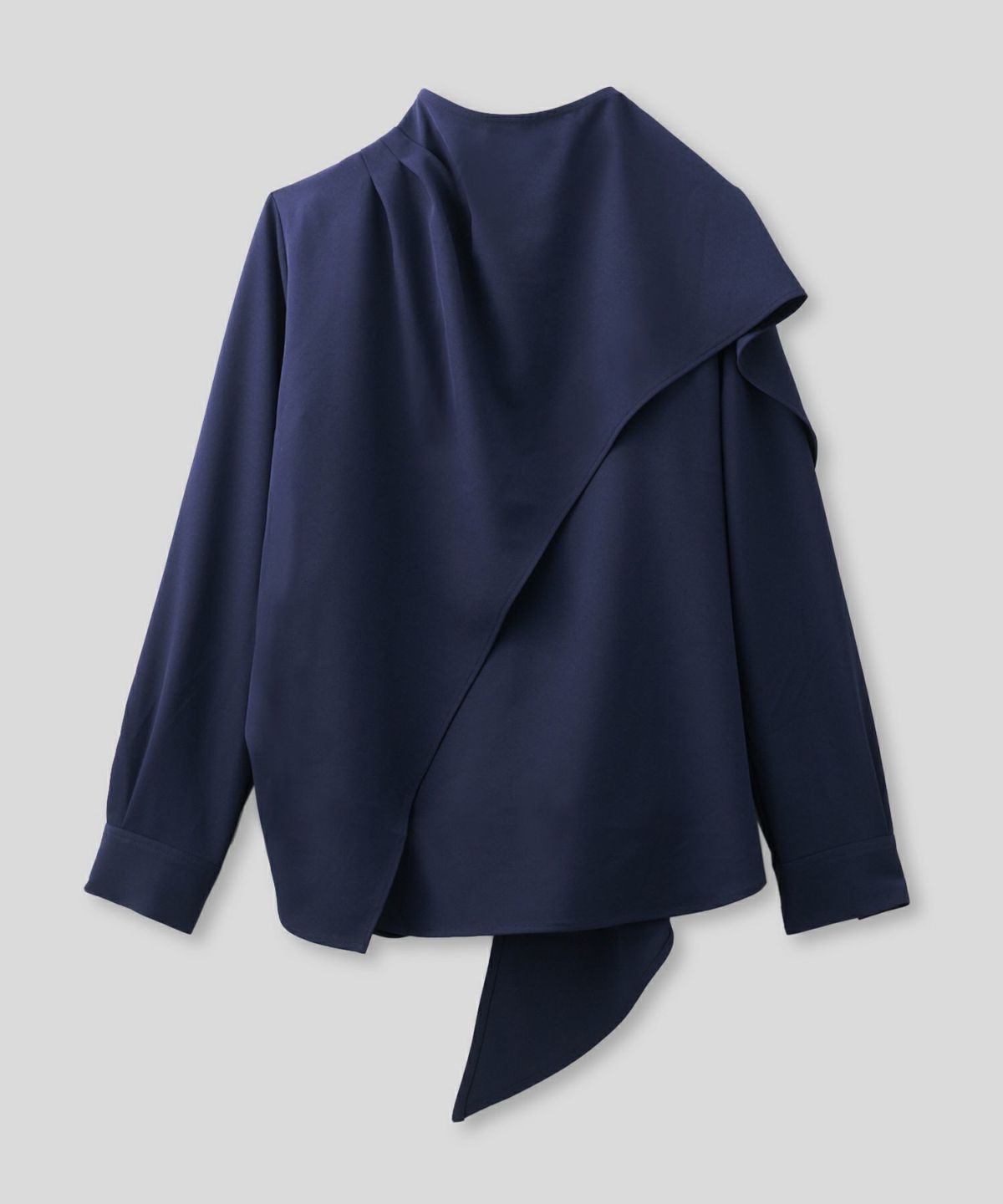 フレアシルエット お仕事 オフィス ディナー フォーマル ドレープ モード 変形シャツ  韓国風 綺麗め 細見え カジュアル KINO THE KEI