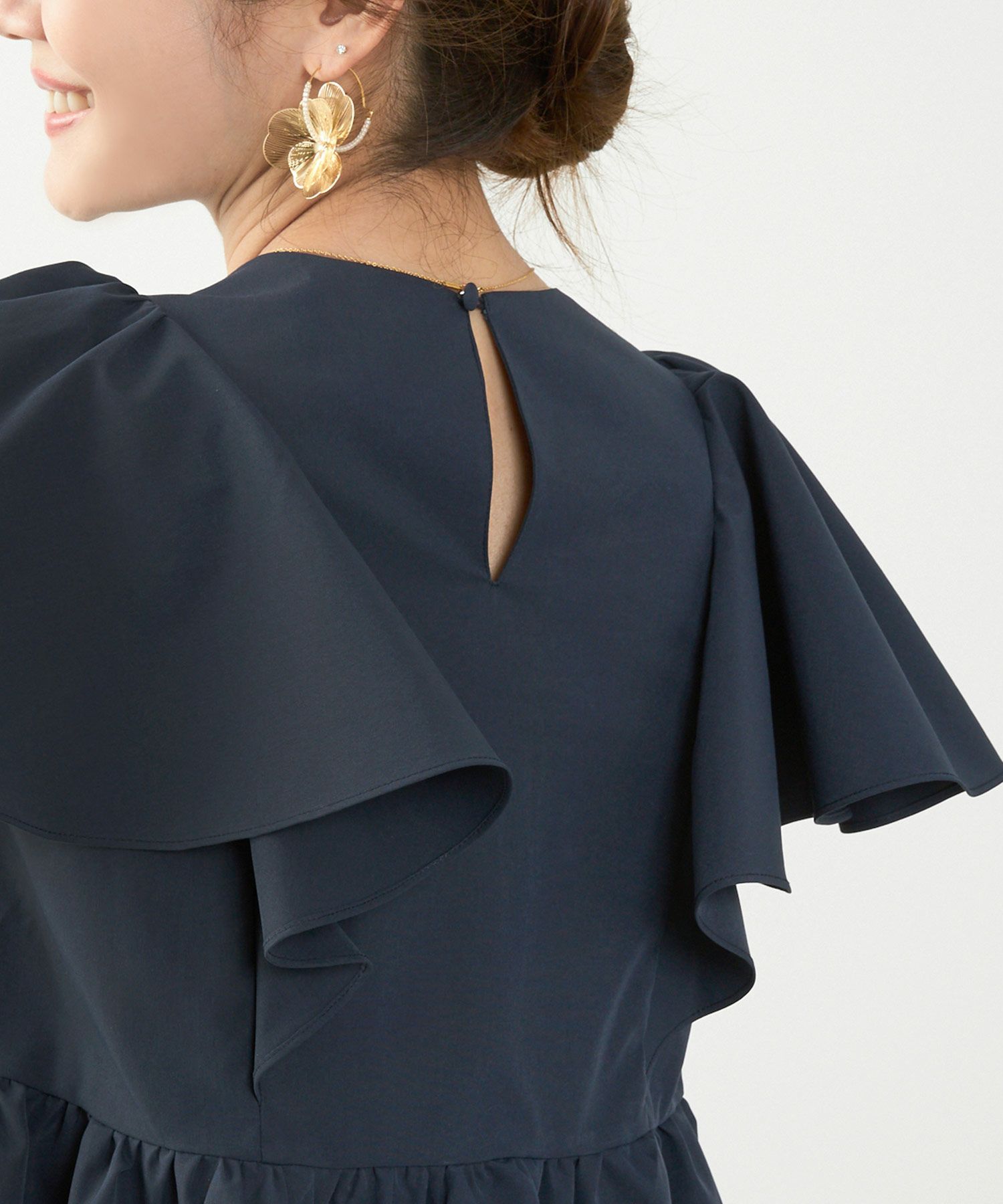 手洗い可かわいい上品きれいめ大人カジュアルシンプル体型カバーハイウエストフレアジョイントスペース