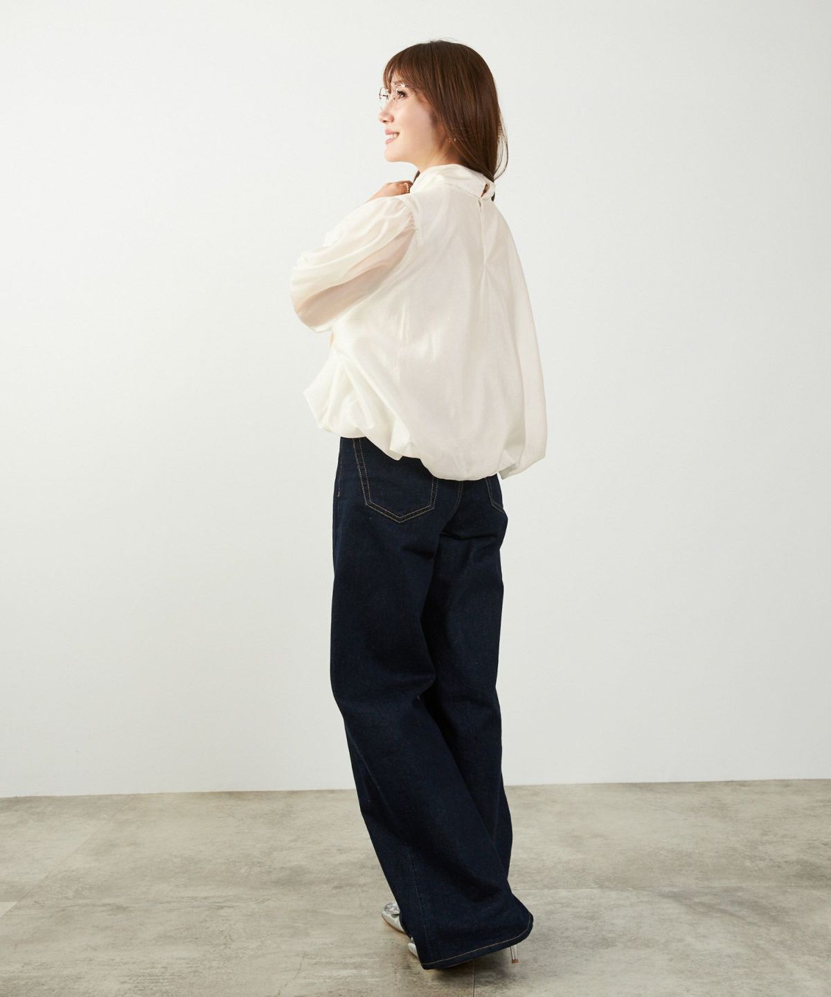 手洗い可 長袖 大人カジュアル オフィス きれいめ フェニミン シアー オールシーズン ジョイントスペース