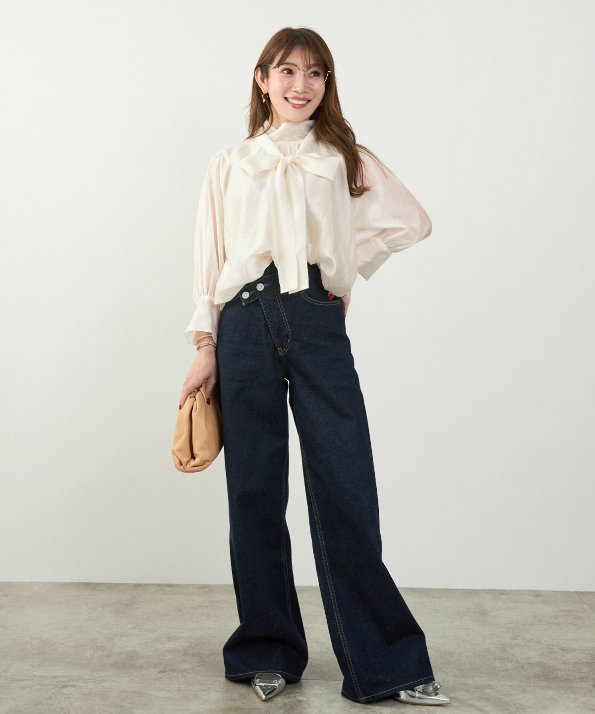 手洗い可 長袖 大人カジュアル オフィス きれいめ フェニミン シアー オールシーズン ジョイントスペース