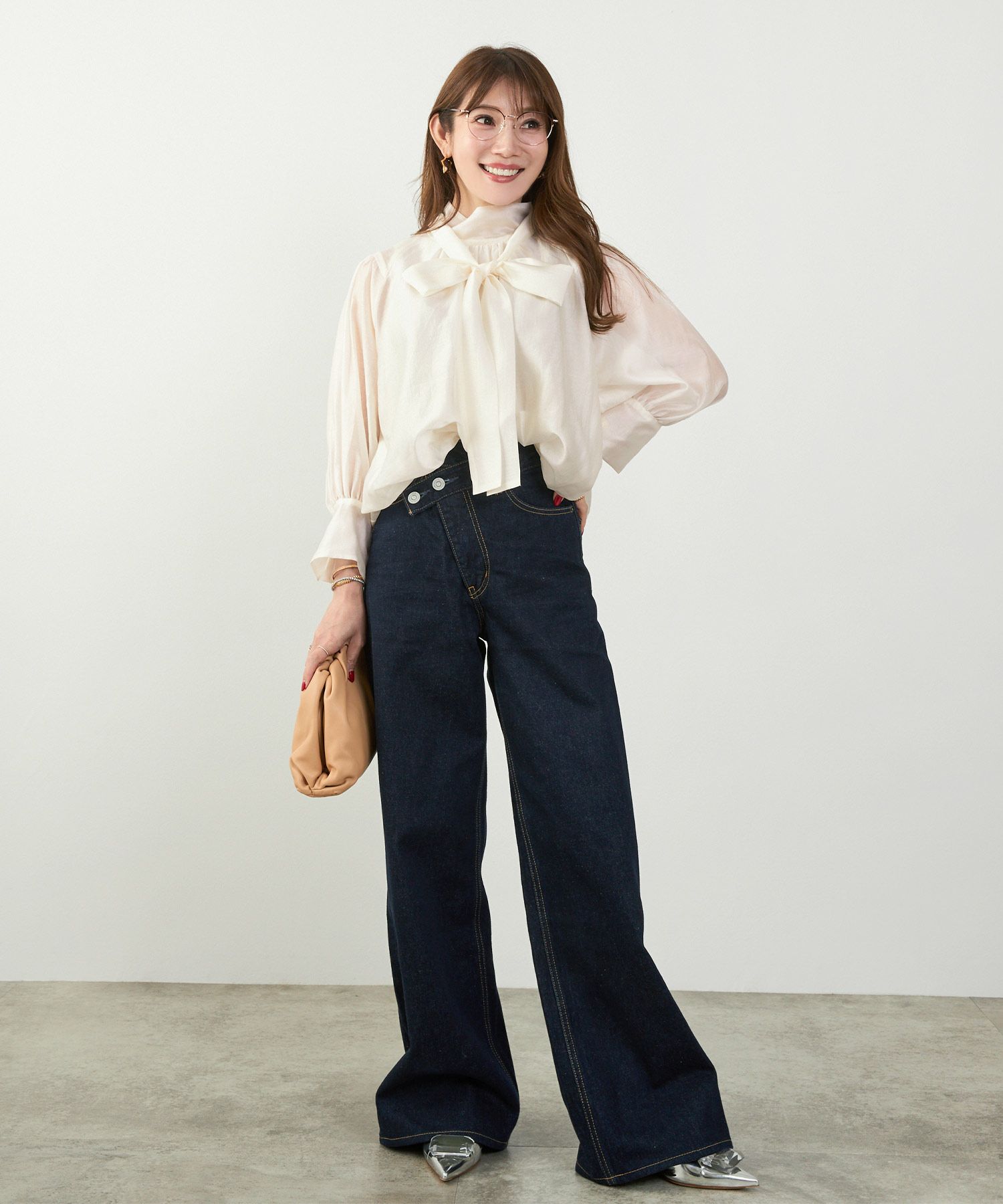 手洗い可 長袖 大人カジュアル オフィス きれいめ フェニミン シアー オールシーズン ジョイントスペース