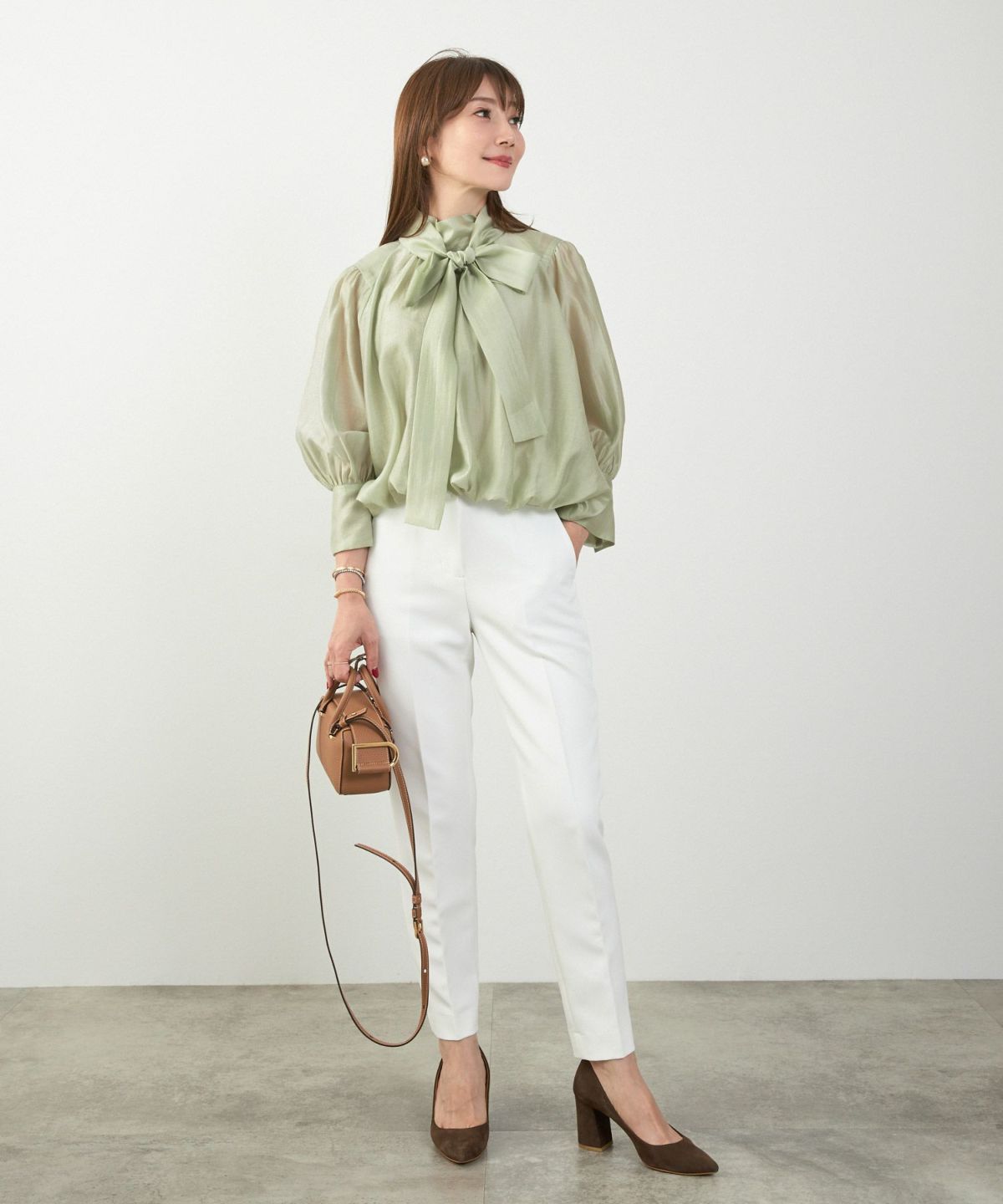 手洗い可 長袖 大人カジュアル オフィス きれいめ フェニミン シアー オールシーズン ジョイントスペース