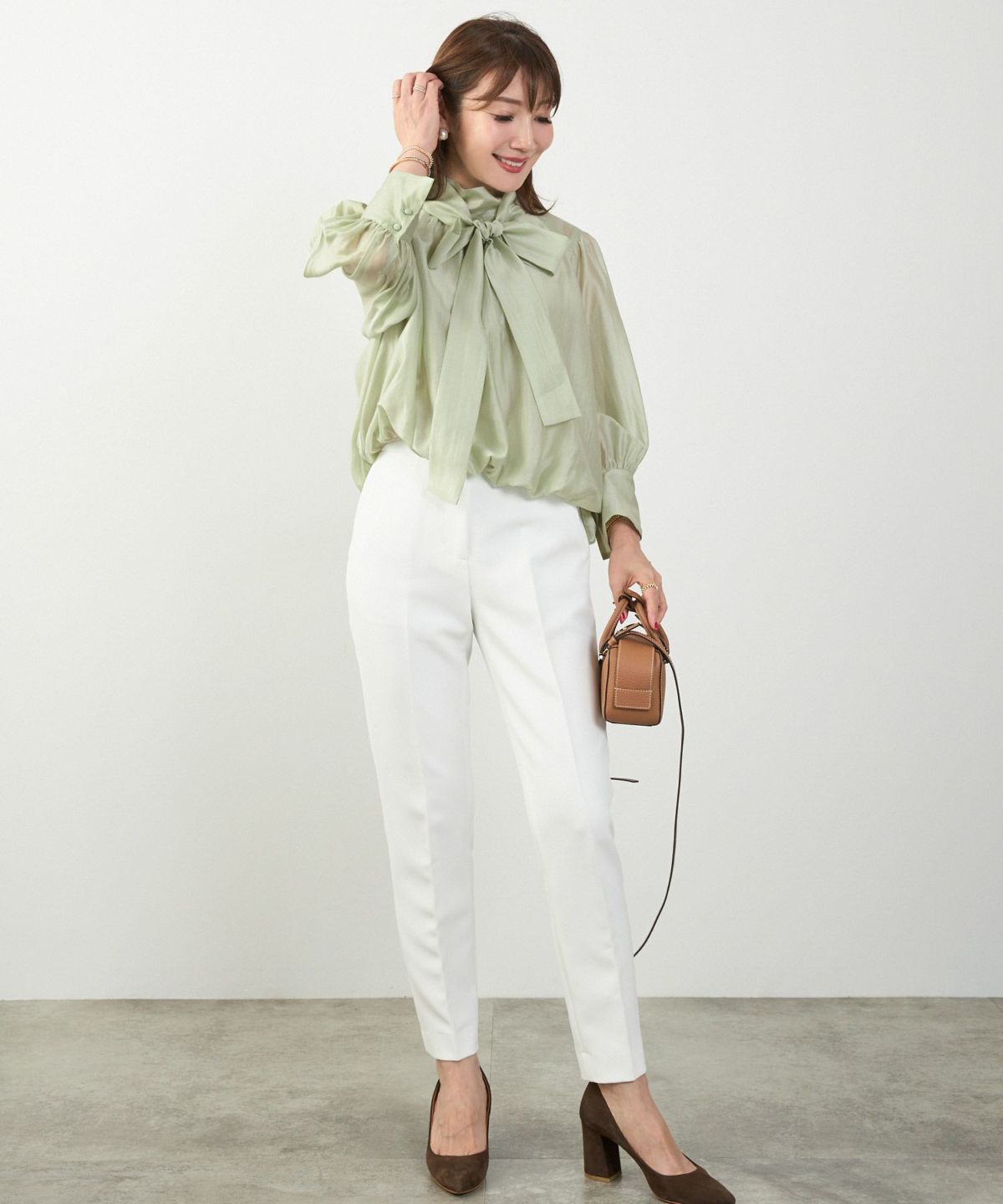 手洗い可 長袖 大人カジュアル オフィス きれいめ フェニミン シアー オールシーズン ジョイントスペース