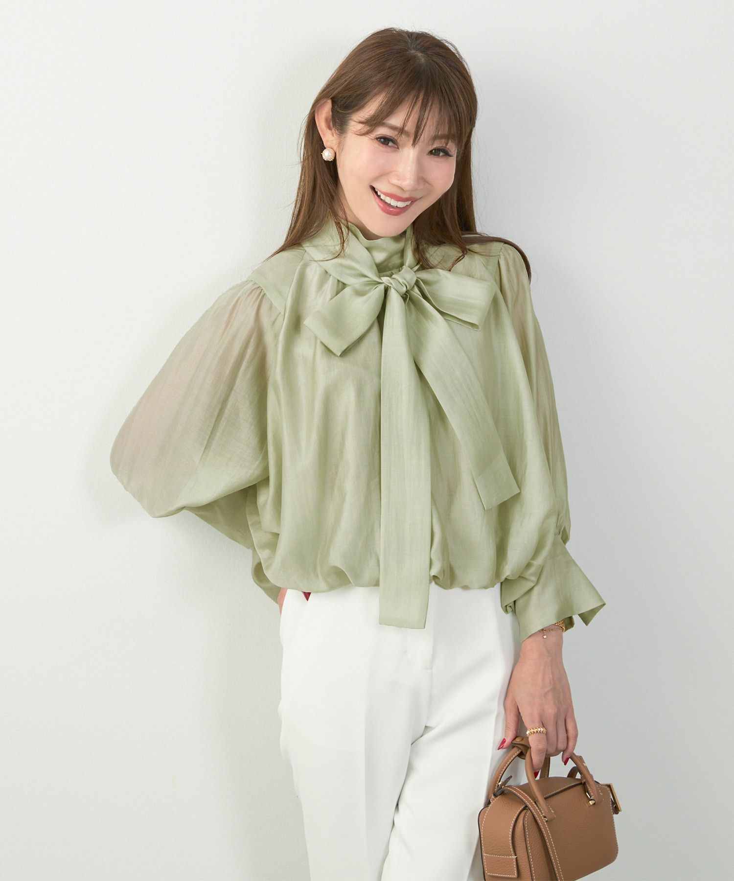 手洗い可 長袖 大人カジュアル オフィス きれいめ フェニミン シアー オールシーズン ジョイントスペース