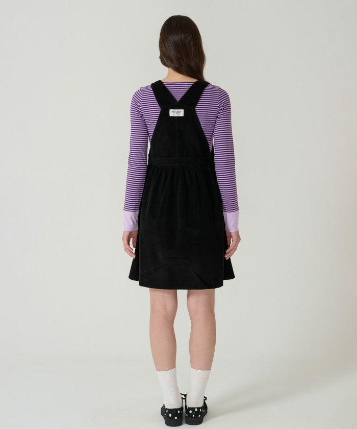 コーデュロイ/ サロペ/ワンピース/ブラック