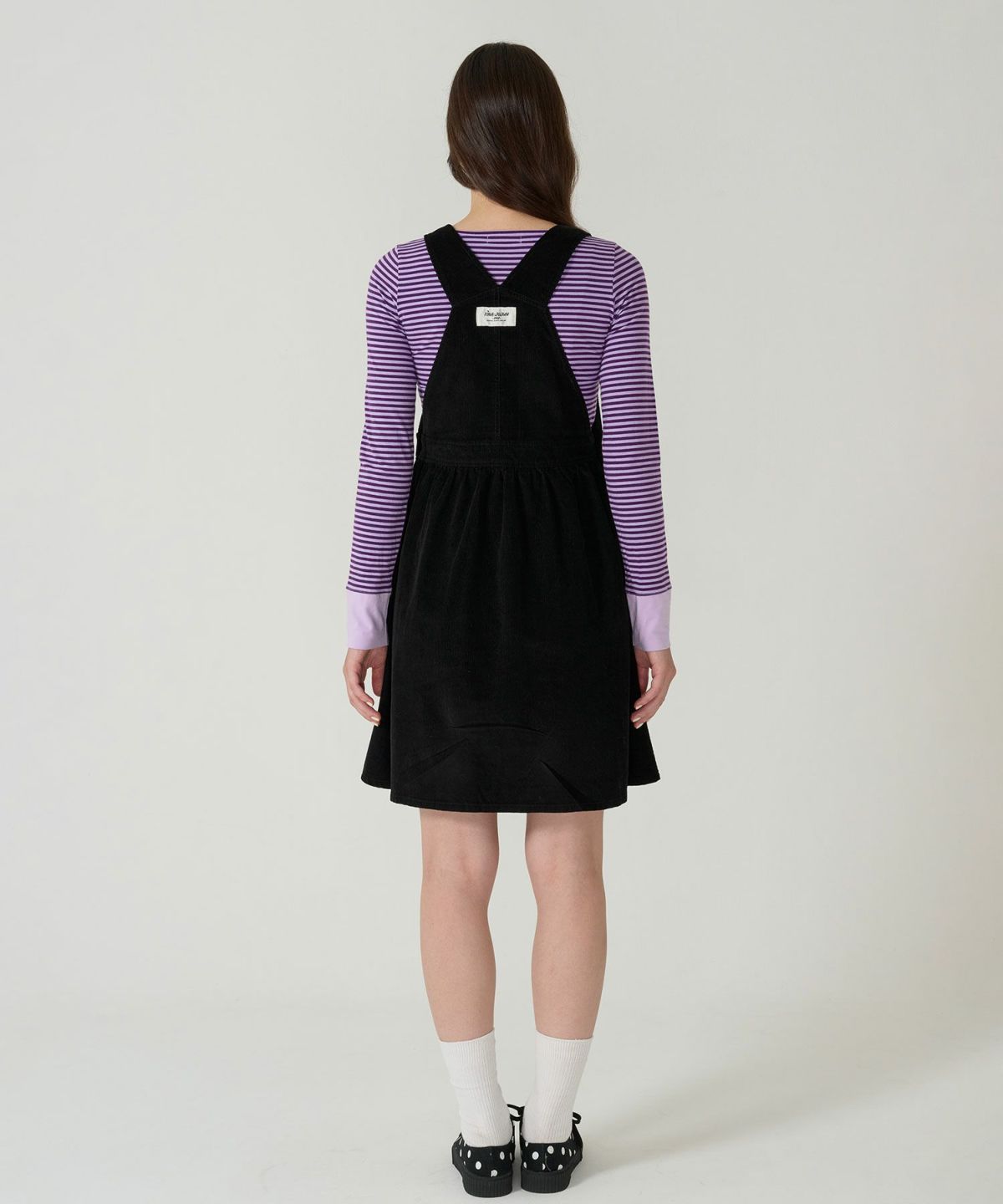 コーデュロイ/ サロペ/ワンピース/ブラック