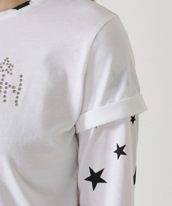 レイヤード /ロンT/スター/ホワイト