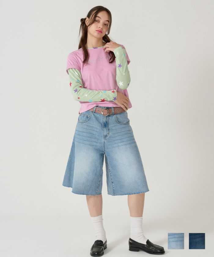 ハーフ/デニム/パンツ/ブルー