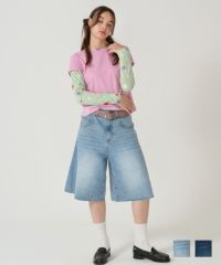 オーバーサイズ ハーフデニムパンツ TINA：JOJUN 全2色｜tnj731