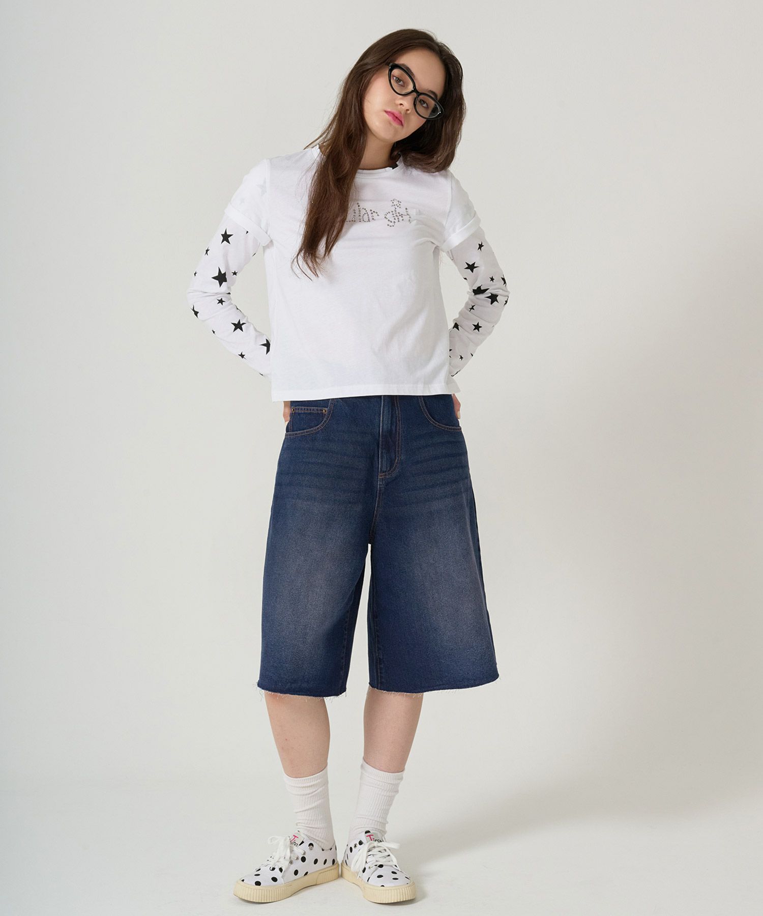 ハーフ/デニム/パンツ/ネイビー